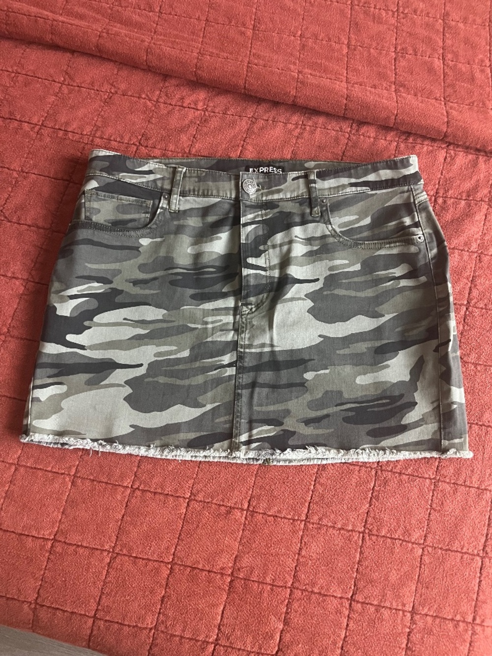 Express Camo Denim Mini Skirt - Size 12
